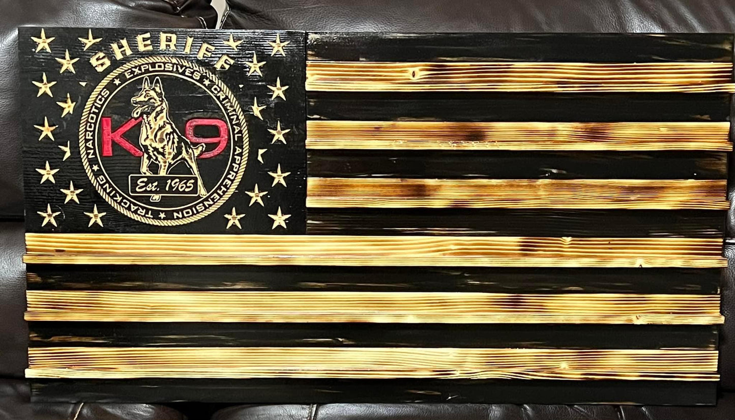 Coin Holder Flag w/ wooden shelf