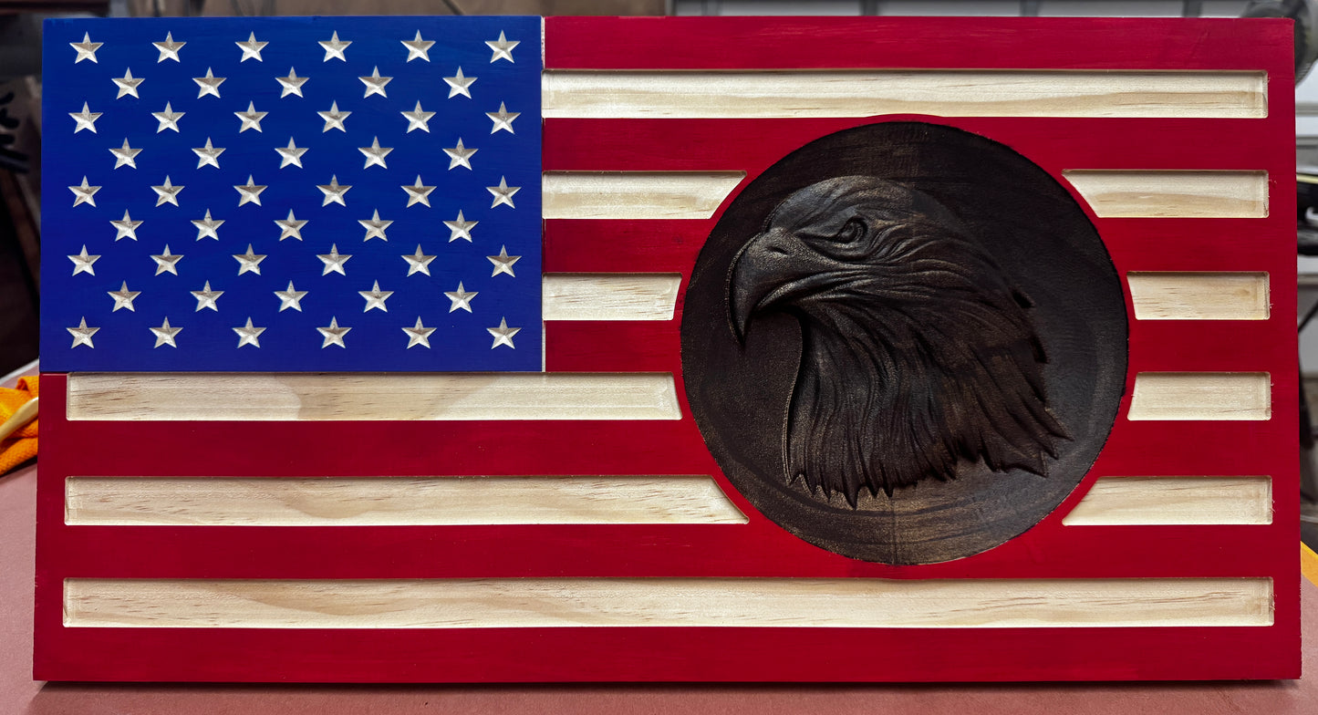 21" x 12" 3D Eagle Flag