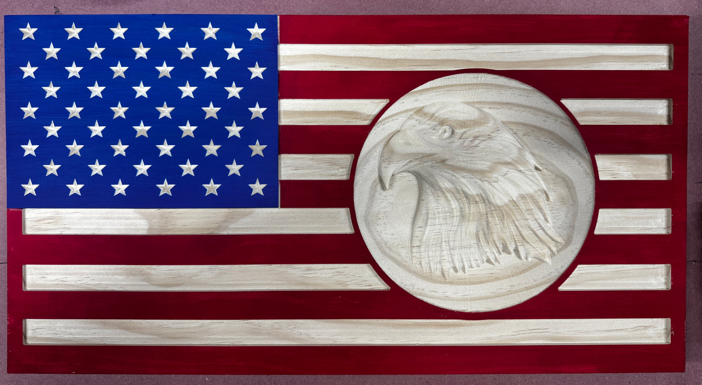 21" x 12" 3D Eagle Flag