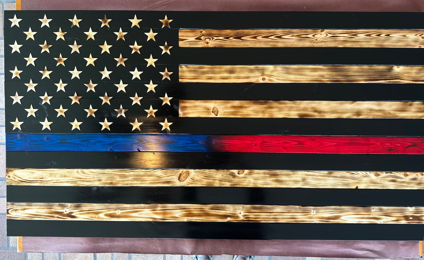 Custom wooden flags