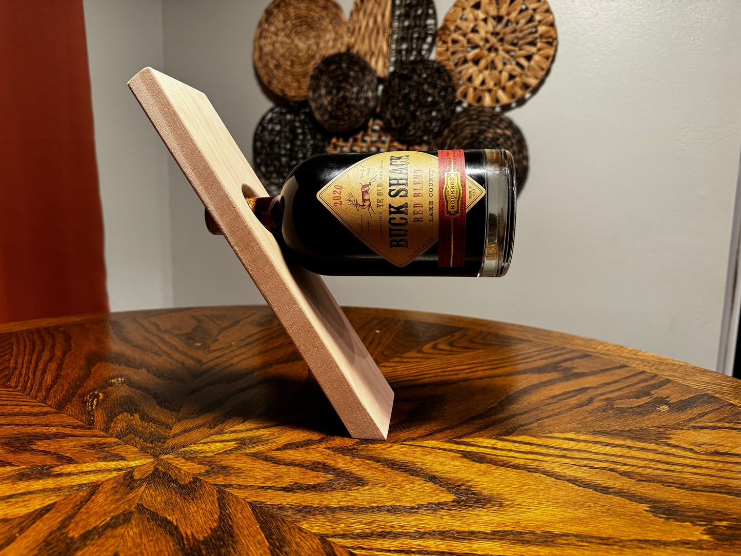 Wooden Floating Wine Display