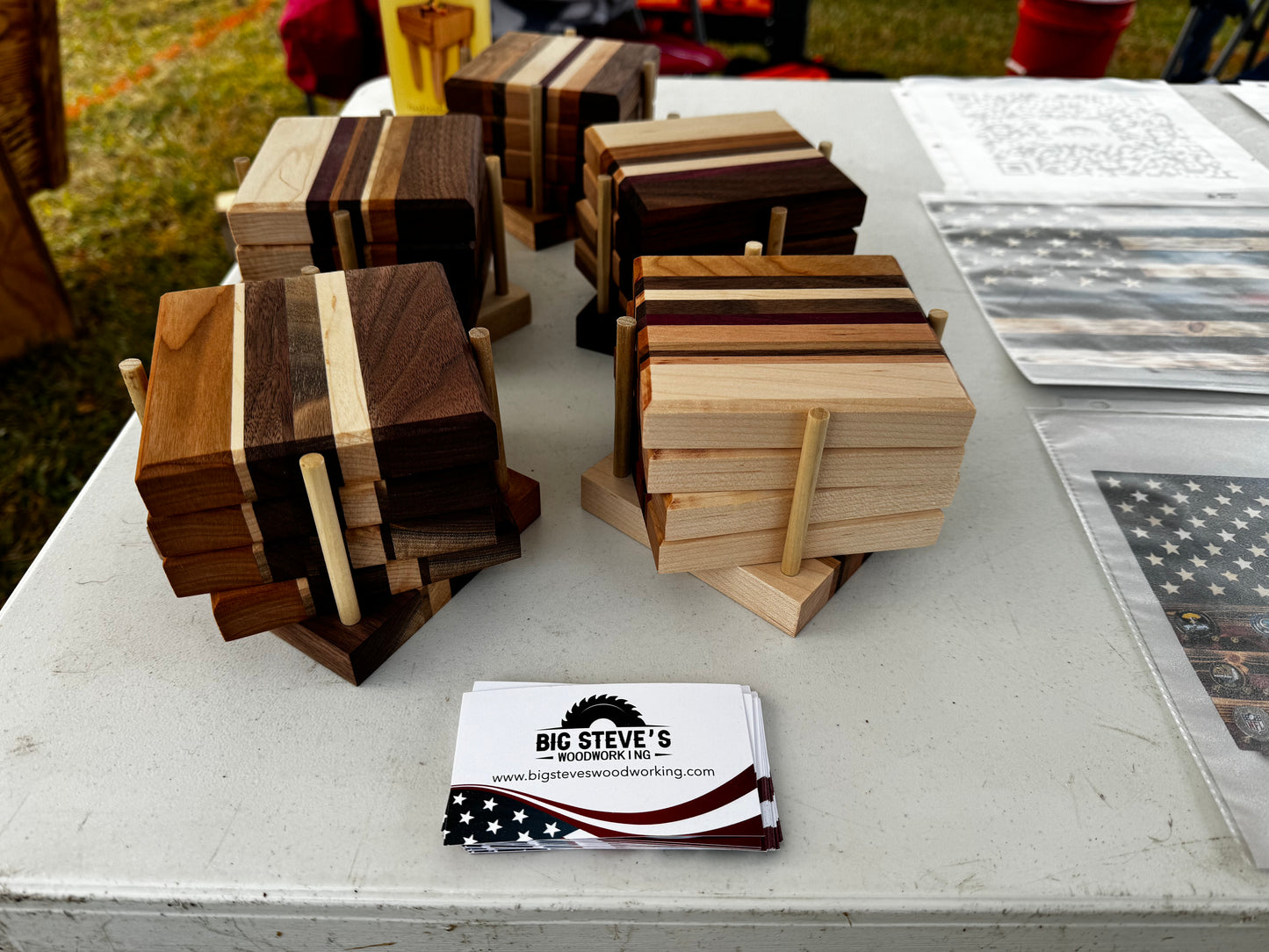 Set of 4 wooden coasters