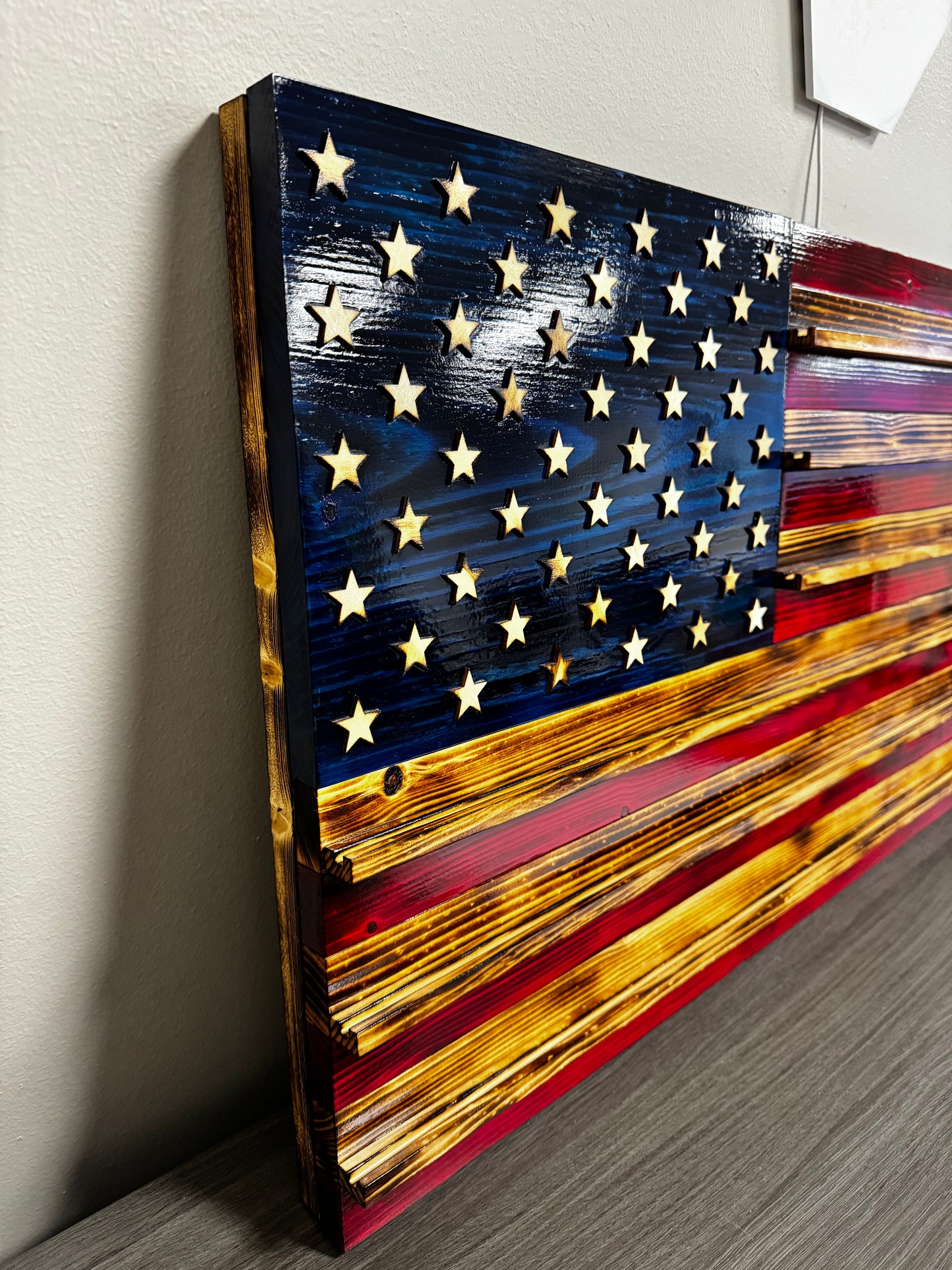 Coin Holder Flag w/ wooden shelf