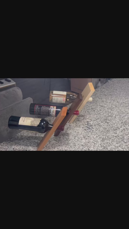 Wooden Floating Wine Display